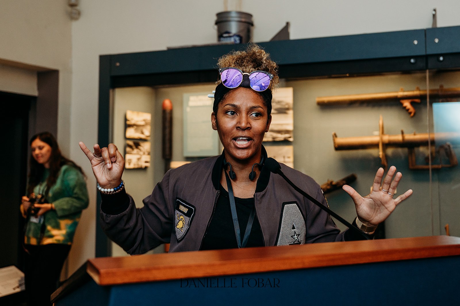 Kafi speaking at museum event